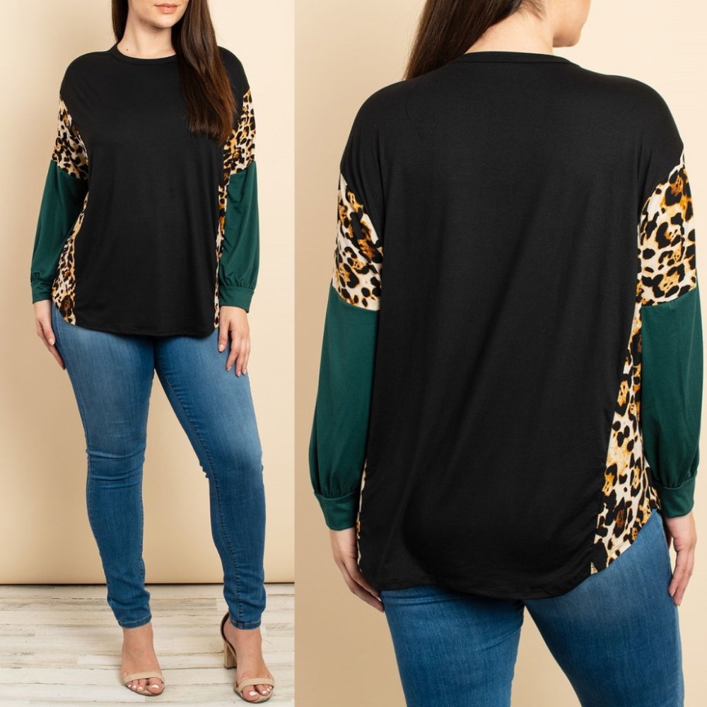 Three-Tone Tunic Top {Watermelon}
